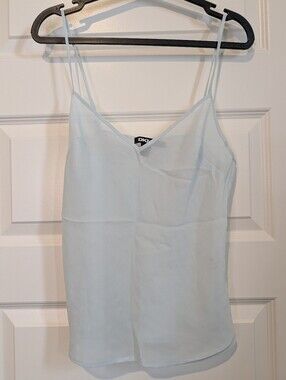 Dkny sheer baby blue slip top